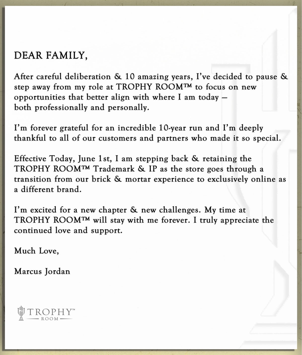 Trophy Room 宣布歇業 Marcus Jordan 曝光未發售 Trophy Room x Air Jordan 6